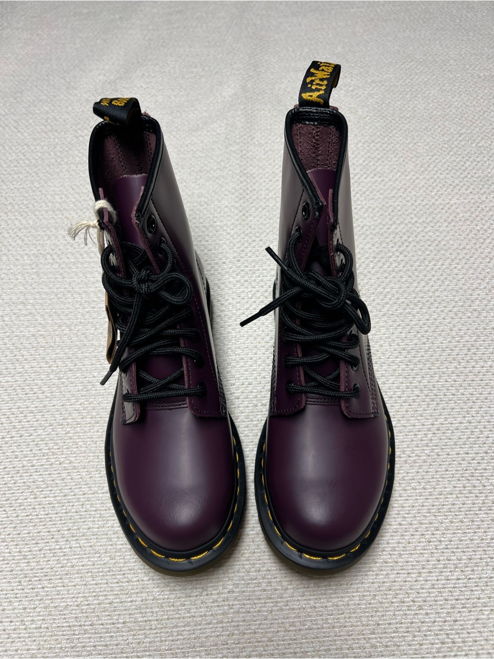 Dr. Martens 1460 Combat Boots Womens US 6 Currant Purple Patent Leather